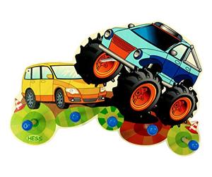 Hess Holzspielzeug 30297 - Porte-Manteau en Bois - Série Monster Truck - avec 5 Crochets - pour Enfants - Dimensions : 37 x 25 x 6,5 cm - Fait à la Main - pour Une Chambre d'enfant et Un Couloir