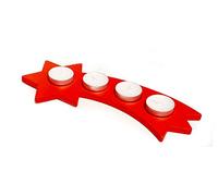Hess Holzspielzeug 40035 - Porte-Bougie en Forme d'étoile avec Queue, en Bois, Rouge, décoration pour Les Occasions spéciales des Monts Métallifères