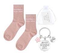 Hestya 4 Pcs Cadeau Marraine Parrain Tata Mamie pour Noël Annonce Grossesse | Chaussettes Paillettes Femme, Porte-Clés, Carte Annonce Cadeau pour Marraine Parrain Tata Mamie, Noël Baptême Anniversaire