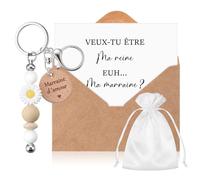 Hestya Cadeau Demande Marraine Cadeau Annonce Grossesse Tata | Veux-Tu Être Ma Marraine, Tu Vas Être Tata, Porte-Clés, Carte Annonce avec Enveloppe, Cadeau Marraine pour Noël, Baptême
