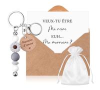 Hestya Cadeau Demande Marraine Cadeau Annonce Grossesse Tata | Veux-Tu Être Ma Marraine, Tu Vas Être Tata, Porte-Clés, Carte Annonce avec Enveloppe, Cadeau Marraine pour Noël, Baptême
