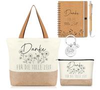 Hestya Coffret Cadeau de Remerciement Sac Fourre-Tout, Trousse de Maquillage, Porte-Clés, Stylo en Bois et Carnet Cadeaux pour Collègues, Copines, Enseignants, Éducateurs, Adieux