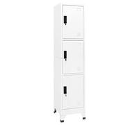 HETFTJN Armoire à Casiers en Acier Vestiaire Métallique 3 Portes avec Clés Meuble de Rangement Sécurisé pour Bureau École et Vestiaire Professionnel Blanc 38x45x180 cm