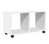 HETFTJN Armoire à roulettes Blanc 72x33x42,5 cm en Bois d'Ingénierie, Meuble de Rangement Bas avec 4 Roues pour Bureau, Salon, Cuisine et Chambre, Étagère Mobile Ouverte