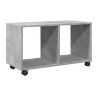 HETFTJN Armoire à roulettes Gris Béton 72x33x42,5 cm, Meuble de Rangement Bas avec Étagère Ouverte en Bois d'Ingénierie, Desserte Mobile pour Salon, Bureau et Cuisine