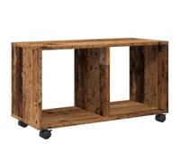 HETFTJN Armoire à roulettes Meuble de Rangement Bas pour Bureau et Salon Chariot de Rangement Mobile en Bois d'Ingénierie avec Étagère Ouverte Couleur Vieux Bois 72x33x42,5 cm