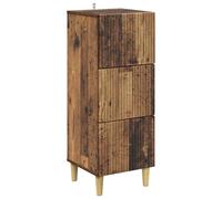 HETFTJN Armoire à Tiroirs Bois Ancien 33 x 34,5 x 90 cm, Commode de Rangement en Bois d'Ingénierie avec 3 Tiroirs, Chiffonnier Vintage et Meuble d'Appoint pour Salon et Entrée