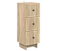 HETFTJN Armoire à Tiroirs Chêne Sonoma 33 x 34,5 x 90 cm, Meuble de Rangement en Bois d'Ingénierie avec 3 Tiroirs, Chiffonnier Vintage pour Salon, Entrée et Bureau