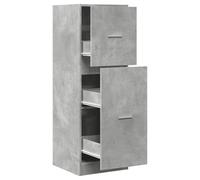 HETFTJN Armoire d'Apothicaire Gris Béton 40x41x118 cm, Meuble de Rangement en Bois d'Ingénierie avec 3 Tiroirs, Chiffonnier Colonne d'Appoint pour Bureau, Salon et Cuisine