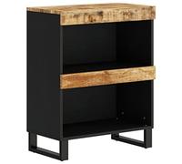 HETFTJN Armoire d'Appoint en Bois Massif de Manguier, Buffet Bas de Style Industriel avec Pieds en Fer, Meuble de Rangement pour Salon, Chambre et Entrée, 60 x 33 x 75 cm