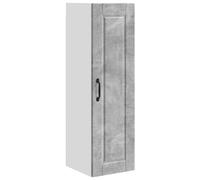 HETFTJN Armoire de Cuisine Murale Meuble de Rangement Haut en Bois d'Ingénierie, Colonne de Cuisine avec 3 Étagères et Porte, Style Moderne, Gris Béton, 30 x 31 x 100 cm