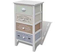 HETFTJN Armoire de Rangement en Bois de Paulownia, Chiffonnier Style Maison de Campagne avec 4 Tiroirs Interchangeables pour Entrée, Salon et Chambre, 38 x 28 x 72 cm