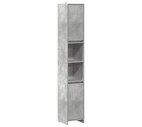 HETFTJN Armoire de Salle de Bain Gris Béton 30x30x183,5 cm Meuble Colonne de Rangement en Bois d'Ingénierie avec 1 Tiroir et 2 Portes pour Toilette et Entrée