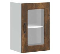 HETFTJN Armoire Murale de Cuisine avec Porte vitrée Kalmar, Meuble de Rangement Suspendu, Chêne fumé, Bois d'ingénierie, Dimensions 40 x 31 x 60 cm