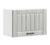 HETFTJN Armoire Murale de Cuisine Lucca Meuble de Rangement Haut avec Porte Vitrée en Bois d'Ingénierie Placard Suspendu pour Vaisselle et Ustensiles Sonoma Gris 60 x 31 x 40 cm