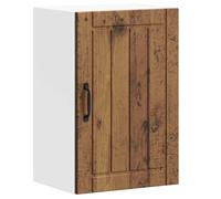 HETFTJN Armoire Murale de Cuisine, Meuble Haut de Rangement avec Porte Vitrée, Placard Suspendu pour Cuisine, 40 x 31 x 60 cm, Style Vieux Bois en Bois d'Ingénierie