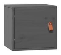 HETFTJN Armoire Murale en Bois de Pin Massif, Meuble de Rangement Suspendu avec Porte Réversible, Petit Cube Mural Flottant pour Salon ou Bureau, Dimensions 31,5x30x30 cm, Gris