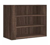 HETFTJN Armoire Murale en Bois d'Ingénierie Chêne Marron, Meuble de Rangement Suspendu avec 3 Compartiments pour Salon Cuisine ou Entrée, Buffet Mural Gain de Place, 75x35x60 cm