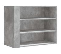 HETFTJN Armoire Murale Gris Béton 75x35x60 cm en Bois d'Ingénierie, Meuble de Rangement Suspendu avec 3 Compartiments, Buffet Mural Moderne pour Salon, Cuisine ou Bureau