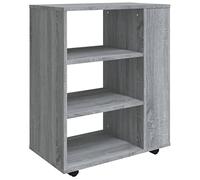 HETFTJN Armoire Roulante Sonoma Gris 60x35x75 cm, Caisson de Bureau en Bois d'Ingénierie, Meuble de Rangement pour Imprimante et Documents, Support Mobile avec roulettes