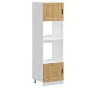 HETFTJN Armoires de Four 2 pcs Porto en Chêne Artisanal, Colonne de Cuisine en Bois d'Ingénierie avec Pieds Réglables, Meuble pour Four Encastrable et Micro-Ondes, 60 x 57 x 207 cm