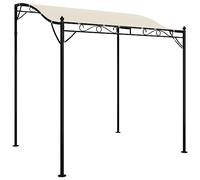 HETFTJN Auvent de Jardin 2x2,3 m, Tonnelle Murale avec Cadre en Acier et Toile Polyester 180 g/m², Gazebo de Jardin Courbé pour Terrasse, Cour et Camping, Crème