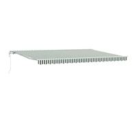 HETFTJN Auvent rétractable motorisé 500 x 350 cm, Store banne avec manivelle Manuelle, Protection pour terrasse et Jardin, Cadre en Aluminium et Acier, Fixation Murale, Couleur Vert et Blanc