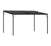 HETFTJN Belvédère de Jardin 4x3m Tonnelle Extérieure en Aluminium et Acier avec Toit en PVC Pavillon pour Repas Barbecue et Réunions de Famille Anthracite 396 x 294 x 246 cm