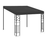 HETFTJN Belvédère Mural 3x3x2,5 m Tonnelle de Jardin Adossée avec Cadre en Acier Robuste et Toile en Polyester Auvent de Terrasse Extensible pour Cour et Balcon Anthracite