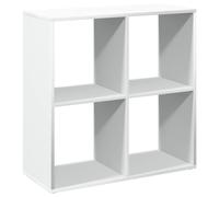 HETFTJN Bibliothèque 4 Compartiments, Étagère Séparateur de Pièce, Meuble de Rangement Design Contemporain en Bois d'Ingénierie, Blanc, 69,5 x 29 x 69,5 cm
