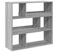 HETFTJN Bibliothèque 6 Compartiments, Étagère de Rangement ou Séparateur de Pièce, Meuble Salon Moderne en Bois d'Ingénierie, Gris Sonoma, 100x33x94,5 cm