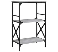 HETFTJN Bibliothèque à 3 Niveaux Style Industriel, Étagère de Rangement en Bois d'ingénierie et Cadre en métal, Meuble pour Salon ou Bureau, Sonoma Gris, 59 x 35 x 90,5 cm