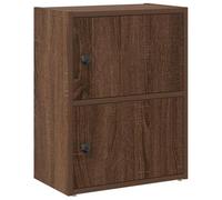 HETFTJN Bibliothèque avec Porte, Meuble de Rangement en Bois d'Ingénierie, Petit Buffet Organisateur de Livres pour Salon ou Bureau, Chêne Marron, 40x24x52 cm