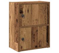 HETFTJN Bibliothèque avec Porte, Meuble de Rangement Petit Espace, Armoire à Livres, Style Vieux Bois, Bois d'Ingénierie, Montage Flexible, 40x24x52 cm
