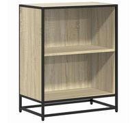 HETFTJN Bibliothèque Basse avec étagères, Meuble de Rangement Style Industriel, Bois d'ingénierie et Structure en métal, Chêne Sonoma, 60x35x76 cm pour Salon et Bureau