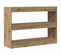 HETFTJN Bibliothèque Basse, Étagère de Rangement avec 2 Niveaux, Meuble bibliothèque en Bois d'ingénierie Style Rustique, Finition chêne Artisanal, 100 x 30 x 72 cm pour Salon et Bureau