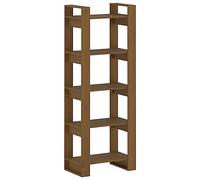 HETFTJN Bibliothèque Bois Massif 60x35x160 cm, Étagère de Rangement Ouverte et Cloison de Séparation, Meuble Décoratif en Pin, Marron Miel pour Salon et Bureau