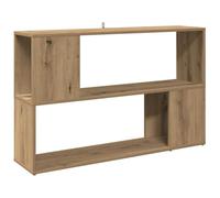 HETFTJN Bibliothèque Chêne Artisanal, Étagère de Rangement Basse avec 2 Niveaux, Meuble Bibliothèque Moderne pour Salon, Bureau ou Entrée, Dimensions 100x24x63 cm, Bois d'ingénierie Robuste