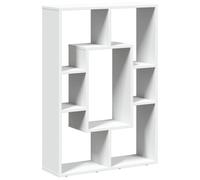 HETFTJN Bibliothèque Design Contemporain 63x20x90 cm, Étagère de Rangement Modulaire 7 Compartiments en Bois d'Ingénierie, Meuble Géométrique pour Salon et Bureau, Blanc