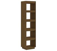 HETFTJN Bibliothèque en Bois de Pin Massif, Étagère de Rangement Marron Miel 40x35x167 cm, Meuble Polyvalent comme Cloison de Séparation pour Salon et Bureau