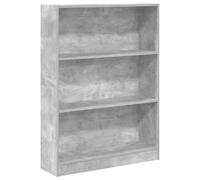 HETFTJN Bibliothèque Gris Béton 80x24x109 cm, Étagère de Rangement Ouverte en Bois d'Ingénierie, Meuble Moderne pour Salon, Bureau, Couloir, avec Kit de Fixation Murale