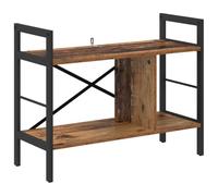 HETFTJN Bibliothèque Industrielle 3 Étagères, Étagère de Rangement en Bois d'Ingénierie et Acier, Meuble Style Loft pour Salon Bureau, 75 x 30 x 58,5 cm, Couleur Bois Ancien