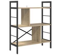 HETFTJN Bibliothèque Industrielle 5 Niveaux, Étagère de Rangement en Bois d'Ingénierie et Acier, Style Loft pour Salon ou Bureau, Chêne Sonoma, 75 x 30 x 91 cm