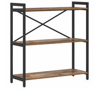 HETFTJN Bibliothèque Industrielle 80 x 30 x 85 cm, Étagère de Rangement Ouverte avec Cadre en Acier Noir et Étagères en Bois d'Ingénierie pour Salon et Bureau
