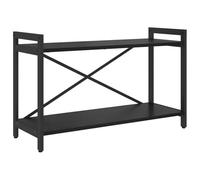 HETFTJN Bibliothèque Industrielle Basse, Étagère de Rangement pour Salon ou Bureau, Structure en Acier Robuste et Bois d'Ingénierie, Finition Chêne Noir, 80 x 30 x 50 cm