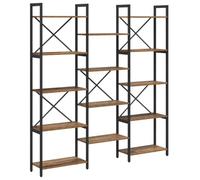HETFTJN Bibliothèque Industrielle en Bois Ancien et Métal, Étagère de Rangement à Étages pour Bureau et Salon, Meuble de Rangement au Design Loft Moderne, 156 x 25 x 167 cm
