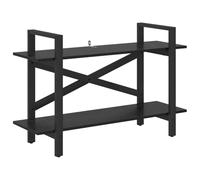 HETFTJN Bibliothèque Industrielle, Étagère Basse avec 2 Niveaux, Rangement Salon Bureau, Structure en Acier et Bois d'Ingénierie, Chêne Noir, 100 x 33,5 x 64 cm