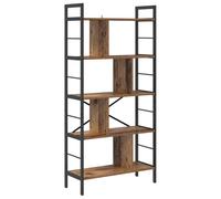 HETFTJN Bibliothèque Industrielle, Étagère de Rangement 9 Niveaux avec Cadre en Acier et Bois d'Ingénierie, Style Loft pour Salon Bureau, 75 x 30 x 156 cm, Couleur Bois Ancien