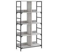 HETFTJN Bibliothèque Industrielle, Étagère de Rangement avec 8 Compartiments, Meuble en Bois d'Ingénierie et Acier, Style Loft, Sonoma Gris, 78,5 x 33 x 153 cm