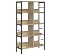 HETFTJN Bibliothèque Industrielle, Étagère de Rangement avec 8 Niveaux, Meuble pour Salon ou Bureau, Style Loft, Chêne Sonoma, Bois d'Ingénierie et Acier, 82 x 32 x 144,5 cm